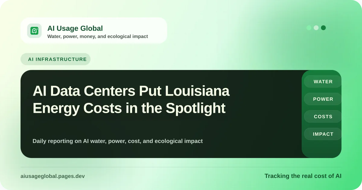 Digital representation of a data center and power grid infrastructure in Louisiana
