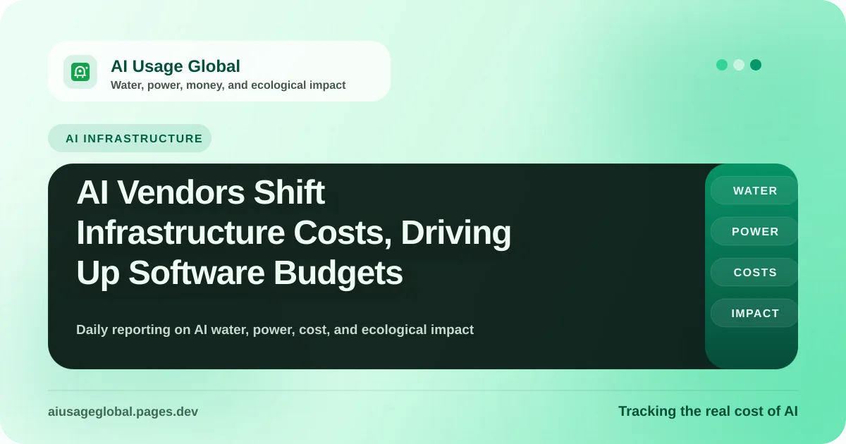 Digital representation of rising enterprise software budgets and AI compute infrastructure costs