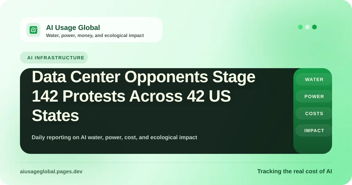 Digital representation of community protests against data center resource consumption