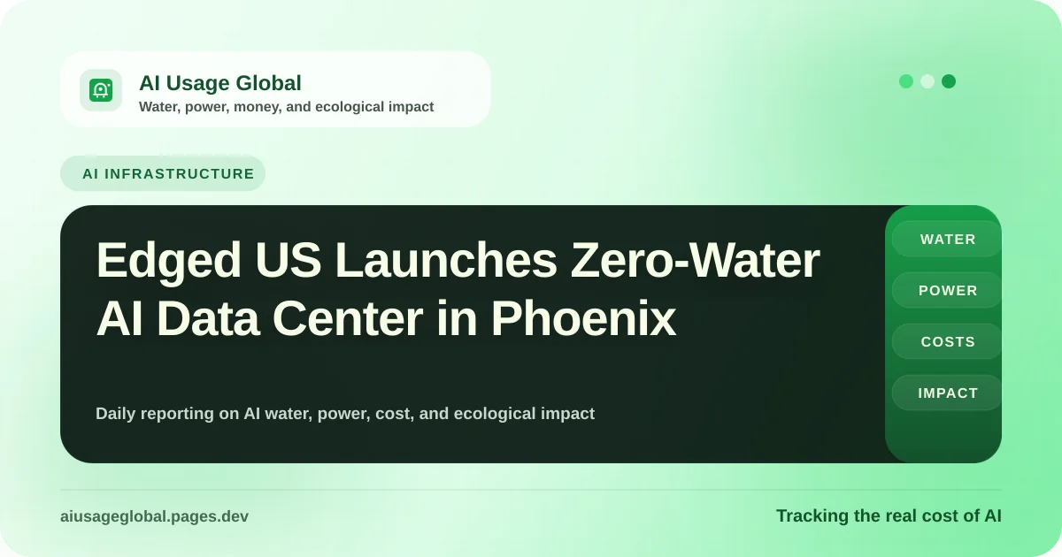 Digital representation of a waterless AI data center in a desert landscape