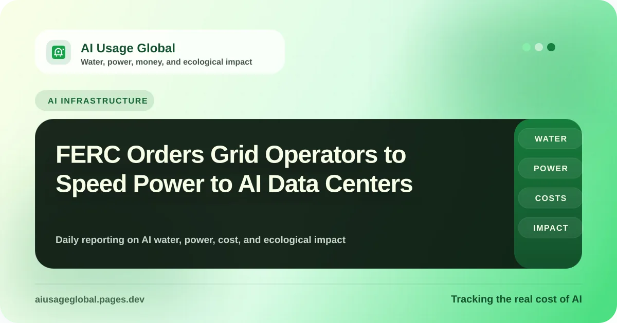 Digital representation of federal regulatory oversight and AI data center power grid interconnection