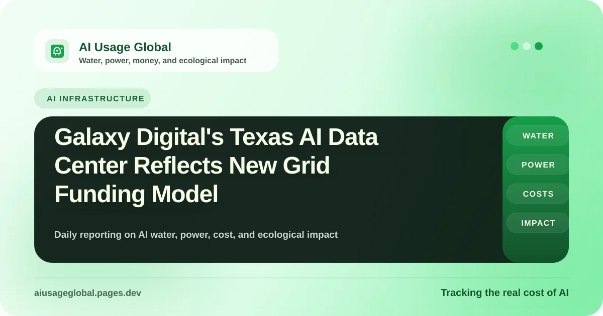 Digital rendering of a modern AI data center with on-site substation power infrastructure in McGregor, Texas