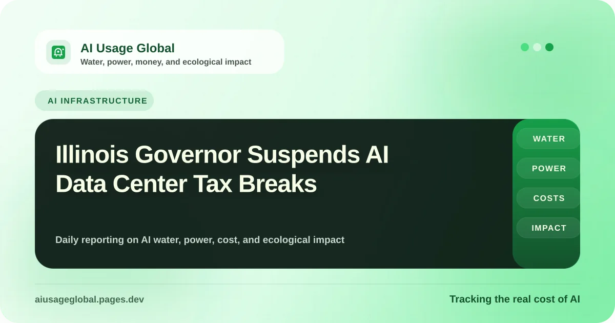 Digital representation of a data center moratorium and energy grid in Illinois