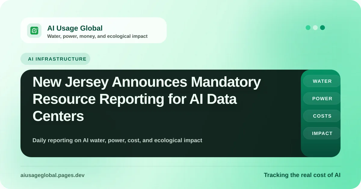 Digital representation of AI data center regulation and independent power infrastructure in New Jersey