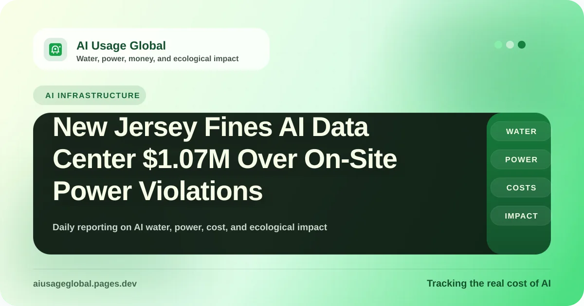 Industrial behind-the-meter power generator facility serving an AI data center in New Jersey