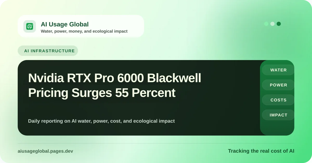 Digital representation of high-end Nvidia Blackwell workstation GPUs and pricing metrics