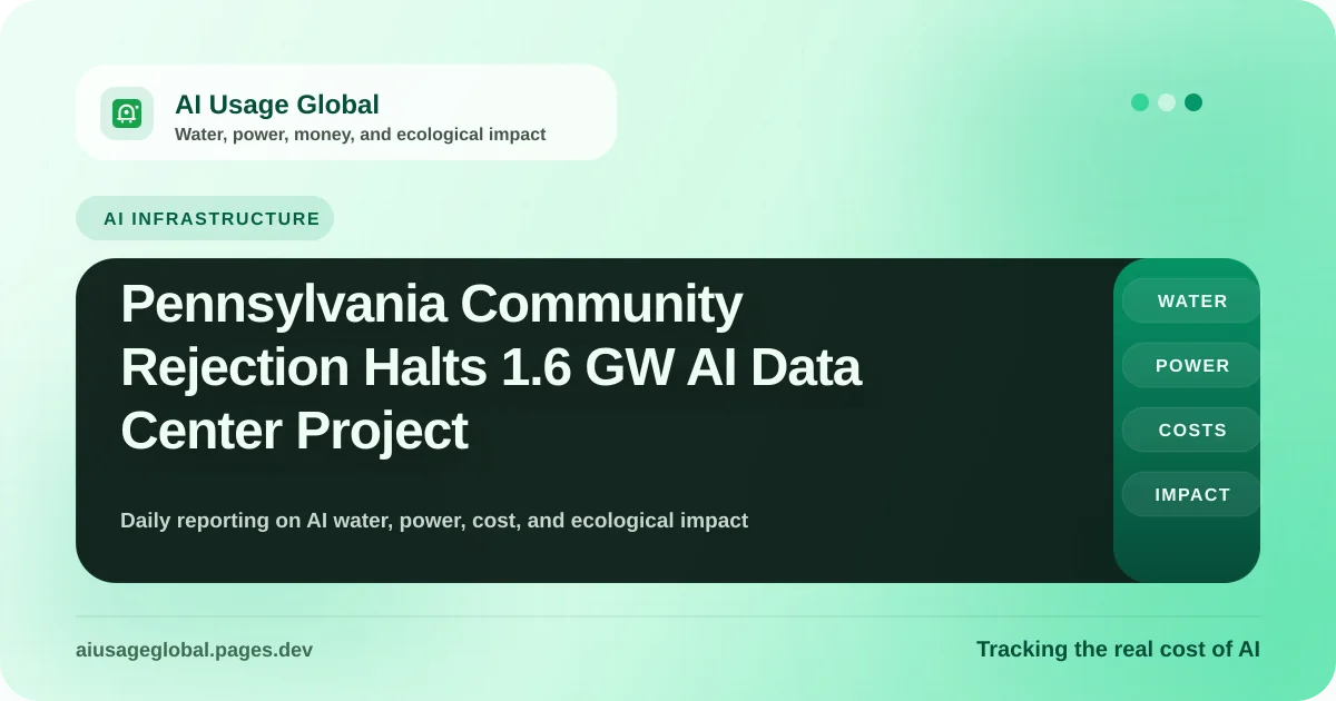Digital representation of community opposition and massive AI data center infrastructure in Pennsylvania