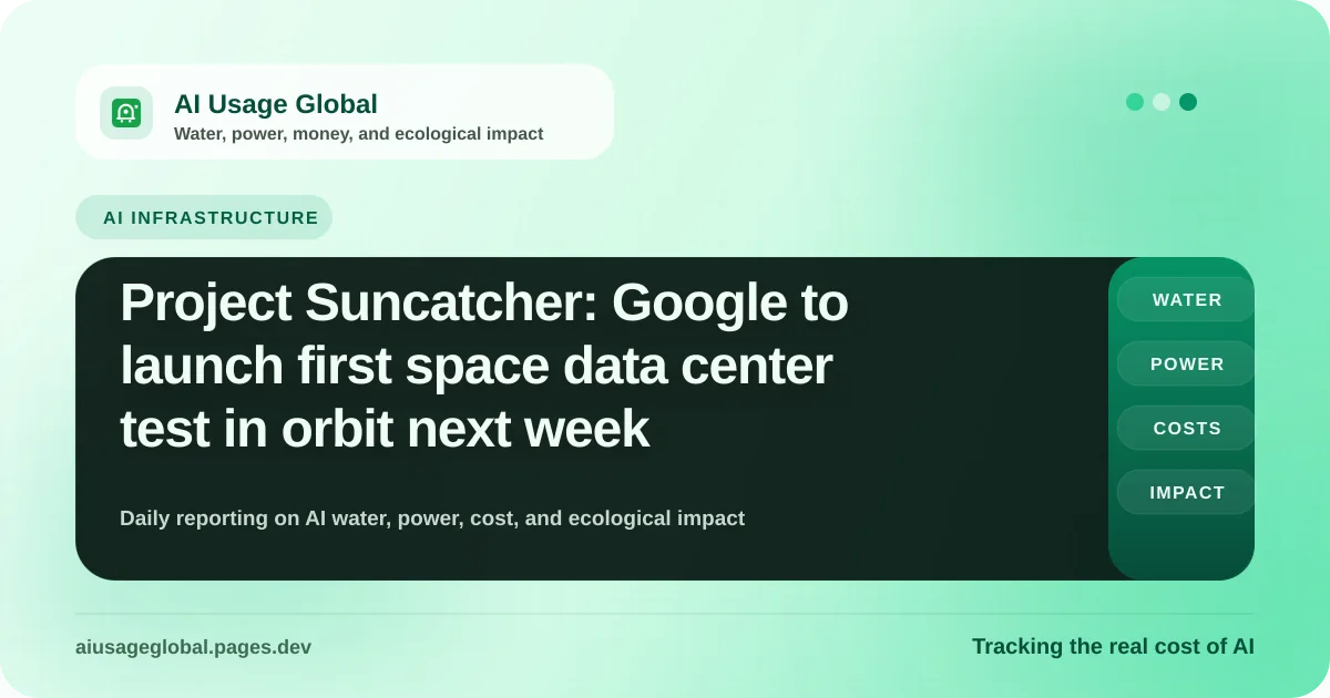 Digital representation of Google Project Suncatcher solar satellite equipped with TPUs in orbit