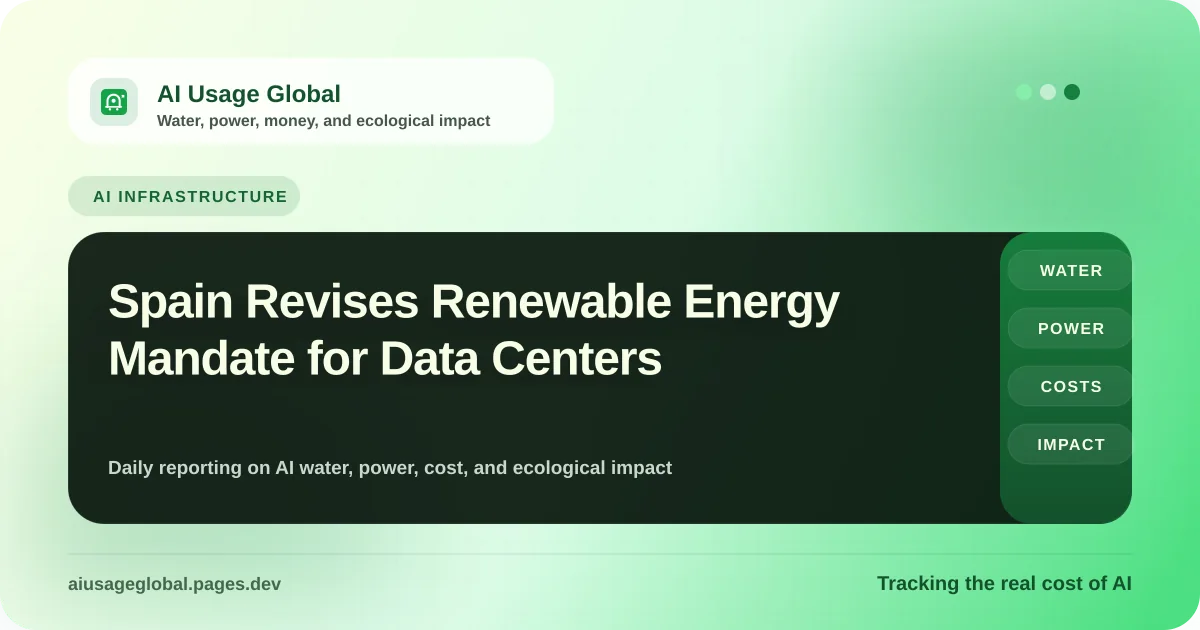 Solar panels and wind turbines supplying power to data centers in Spain