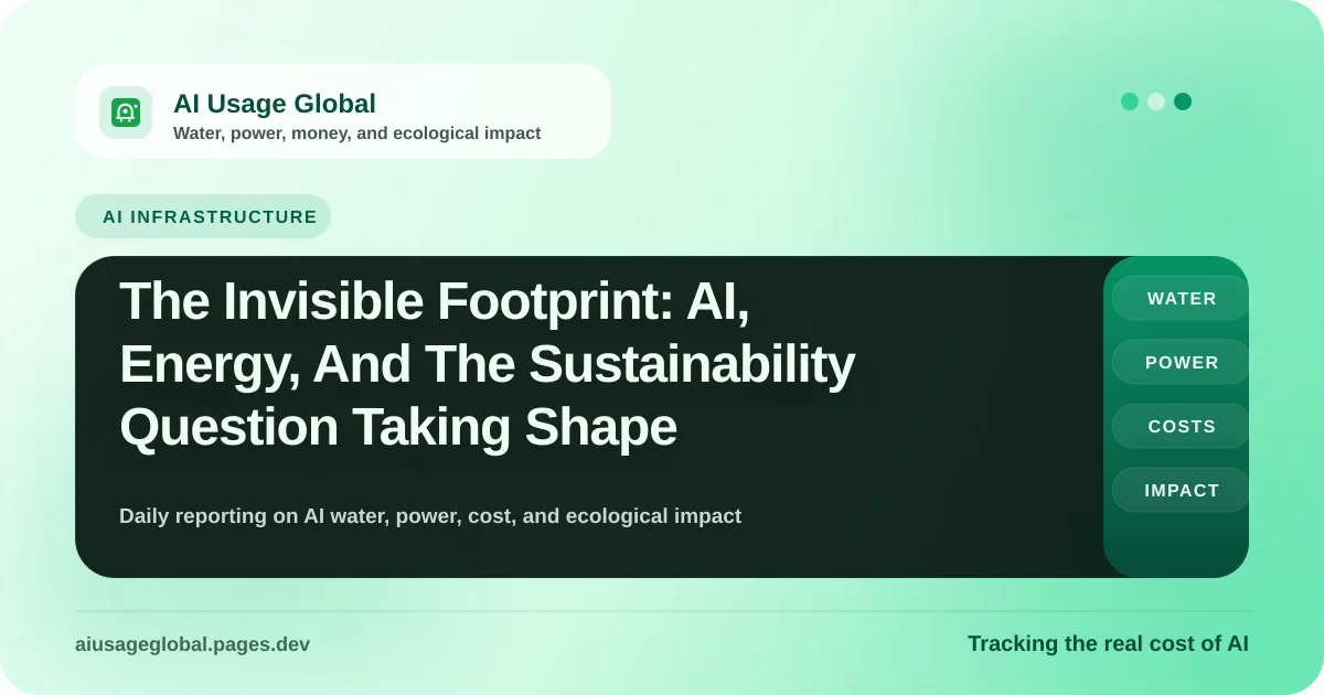 Digital representation of AI infrastructure and environmental reporting metrics