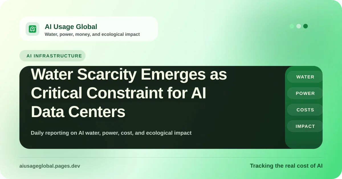 Digital representation of a data center and water infrastructure constraints